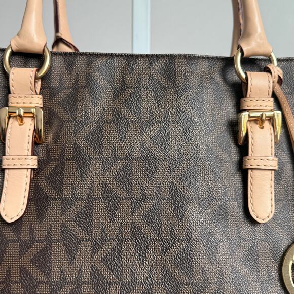 Michael Kors size M brown beige tote bag - Picture 8 of 13